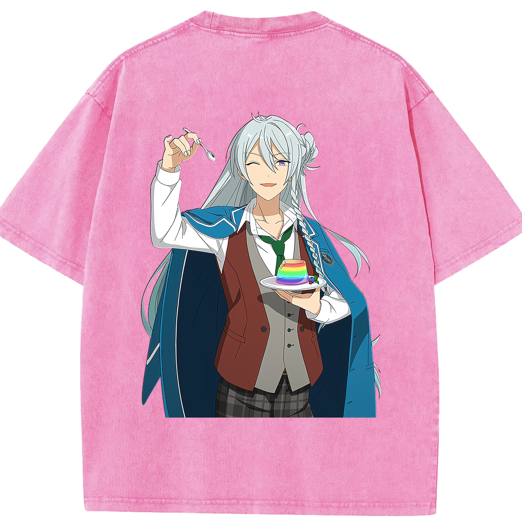 （画像用） あんさんぶるスターズ! Ensemble Stars 綿100% ヴィンテージ風 半袖Tシャツ（背面プリント）